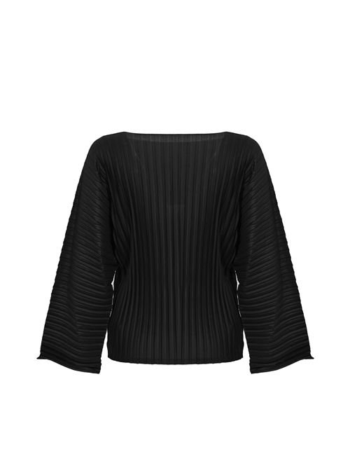 Blusa Frida in tessuto tecnico plissé con stampa Liviana Conti | F6SG42Y69-0